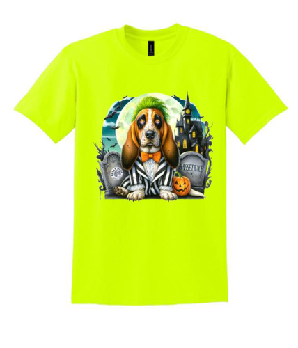Bassetjuice Halloween shirt- LONG SLEEVE ONLY IN NEON