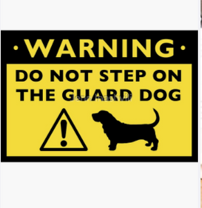 Basset Hound Guard Dog Warning Sticker