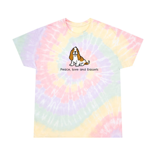 Peace Love and Bassets, Pale Tie Dye